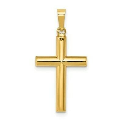 14kt Gold Tube Cross Pendant (Small)