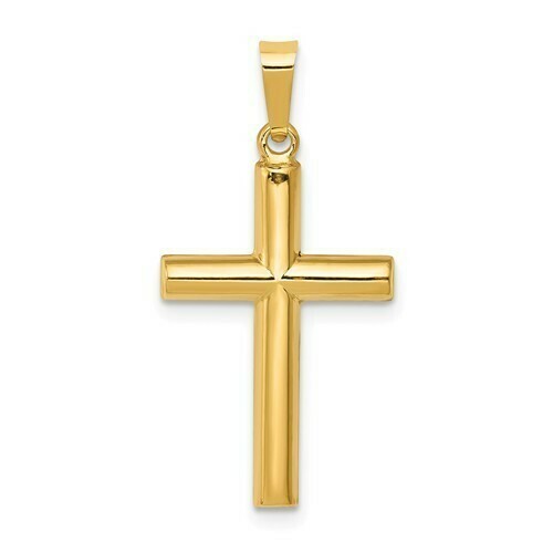 14kt Gold Tube Cross Pendant (Small)