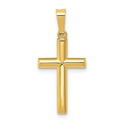 14kt Gold Tube Cross Pendant (Very Small)