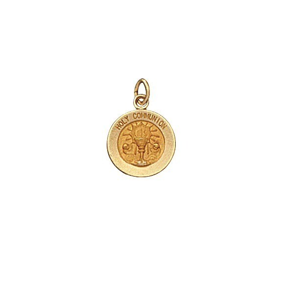 1/2&quot; Diameter 14kt Solid Gold Holy Communion Medal