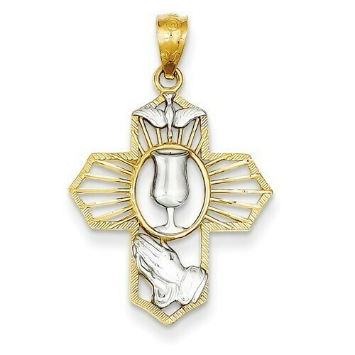 14kt. Gold with Rhodium Cross Pendant