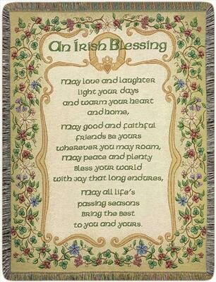 Peace and Plenty Irish Blessing Blanket
