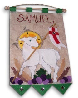 First Communion Banner Kit, 9 in. x 12 in., Lamb of God, Emerald Green