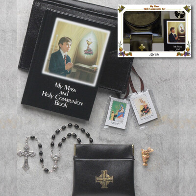 First Holy Communion Laminated Hard Cover Book Deluxe Gift Set- Boy