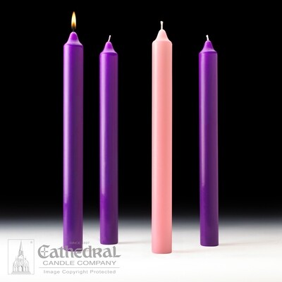Church Advent Candle Set- Stearine, 1.5" x 16"