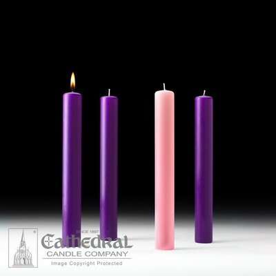 Church Advent Candle Set- 51% Beeswax, 1.5" x 12"