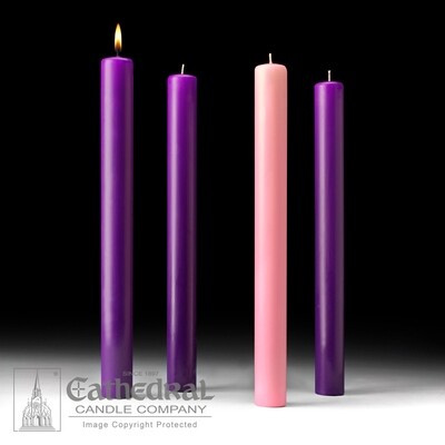 Church Advent Candle Set- 51% Beeswax, 1.5" x 16"