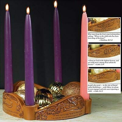 Glory to God Advent Candleholder (candles included)