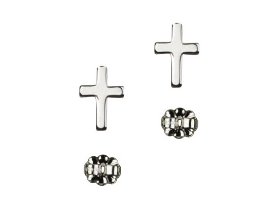 Sterling Silver Cross Stud Earrings