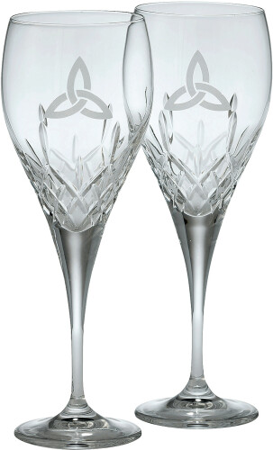 Galway Irish Crystal Trinity Knot Red Wine (Pair)