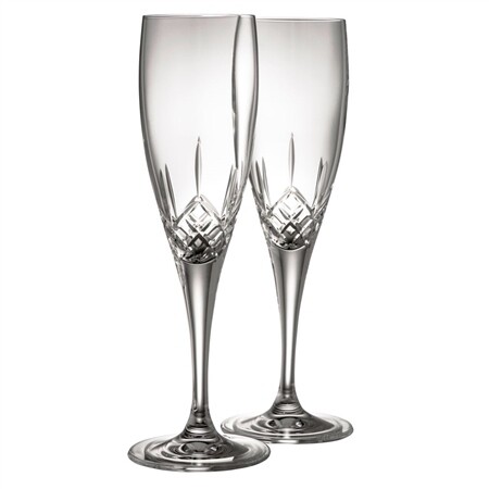 Galway Irish Crystal Longford Flute Pair