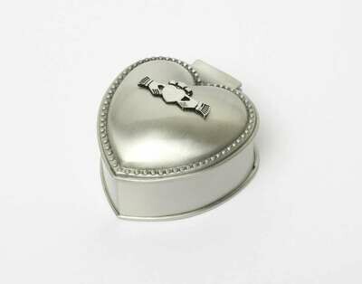 Mullingar Pewter Heart Shaped Claddagh Jewellery Box