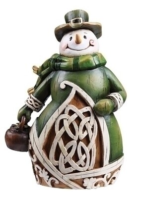 6" Woodcut Irish Snowman