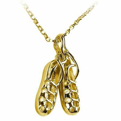 10kt Gold Irish Dancing Shoes Pendant and 10kt Gold 18" Chain