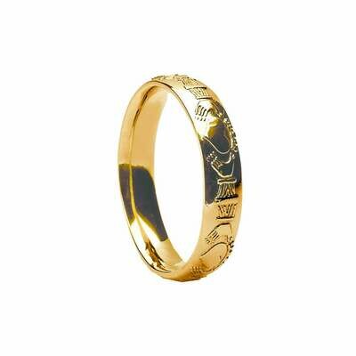 Ladies 10kt Gold Court Claddagh Wedding Band