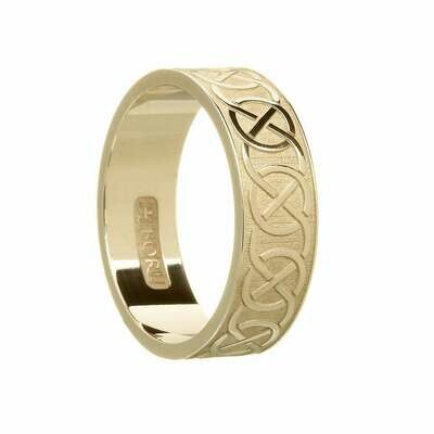 Mens 10kt Yellow Gold Celtic Closed Knot Wedding Band