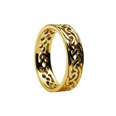 Mens 10kt Gold Filigree Celtic Wedding Band