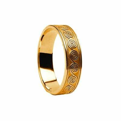 Ladies 10kt Gold Spirals Celtic Wedding Band