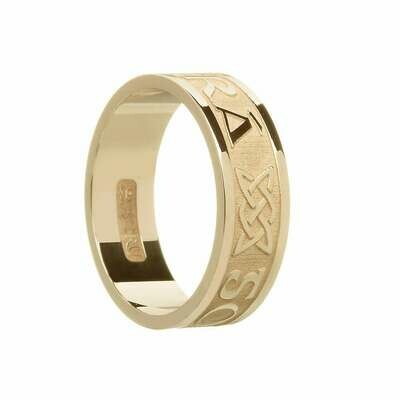 Mens 10kt Gold &quot;Gra Go Deo&quot; (Love Forever) Wedding Band