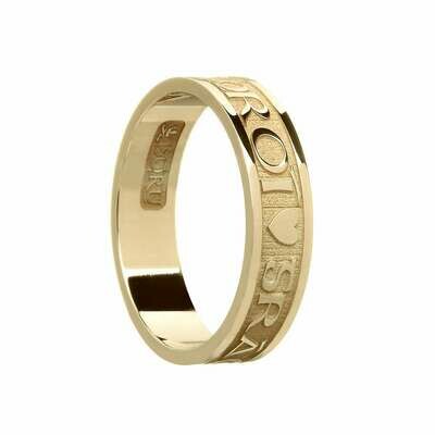 Ladies 10kt Gold "Gra Geal Mo Chroi" (Bright, Love of My Heart) Wedding Band