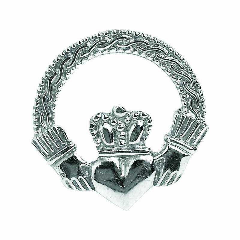Sterling Silver Engraved Claddagh Tie Tac