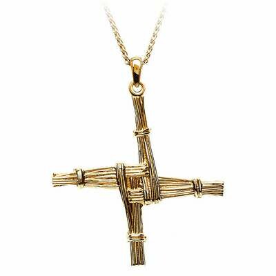 10kt Gold St. Bridgets Cross- Medium and 10kt Gold 18" Chain
