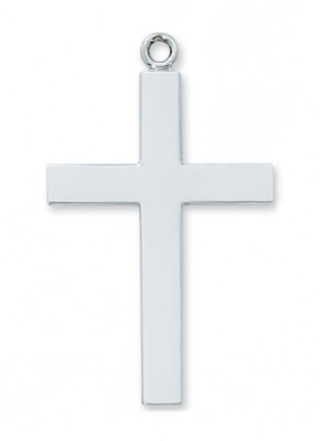 Sterling Silver Lord&#39;s Prayer Cross on 24&quot; Stainless Steel Chain