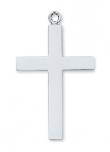 Sterling Silver Lord&#39;s Prayer Cross on 24&quot; Stainless Steel Chain