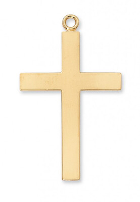 Gold Plated Extra-Large Cross on a 24" Gold Plated Chain