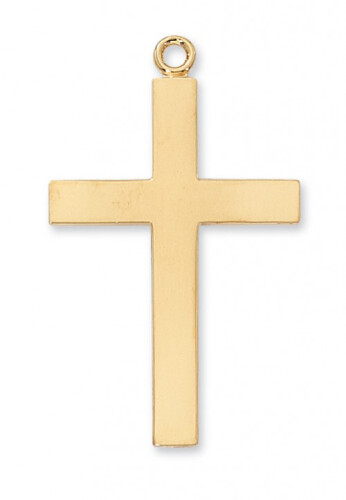 Gold Over Sterling Silver Lord&#39;s Prayer Cross on 24&quot; Gold Over Brass Chain