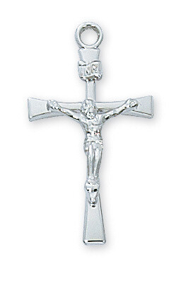 Sterling Silver Crucifix on an 18&quot; Rhodium Plated Chain
