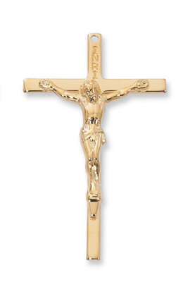Gold Plated Thin Crucifix on a 24" Gold Plated Chain