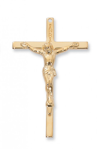 Gold Plated Thin Crucifix on a 24&quot; Gold Plated Chain