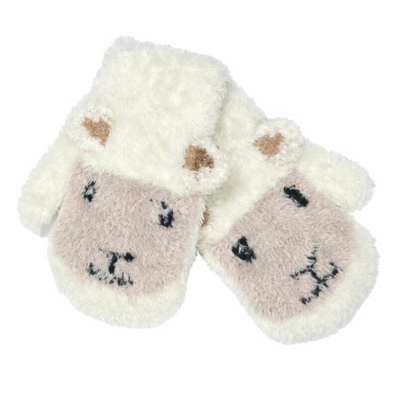 Cream Baby Sheep Mittens
