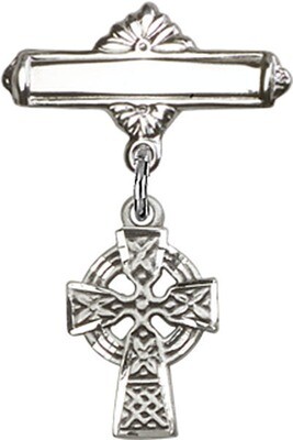 Celtic Cross Baby Badge Pin