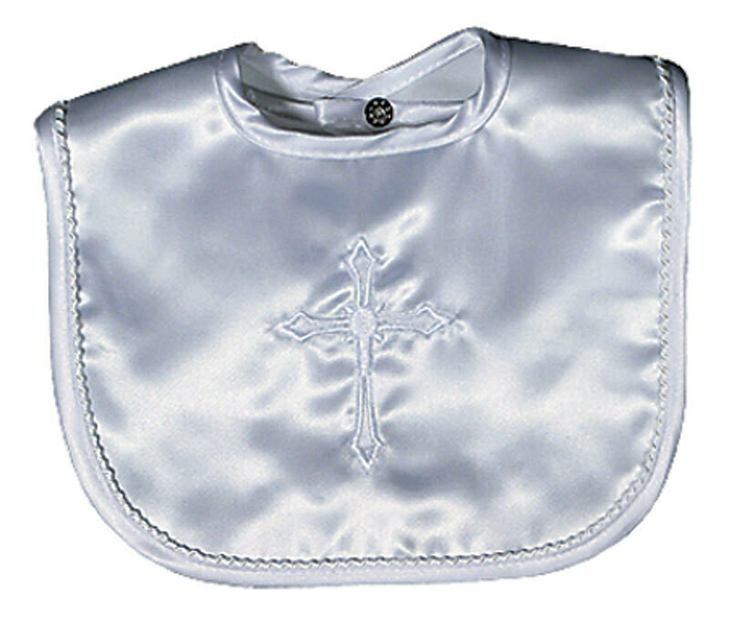 Satin Christening Unisex Bib