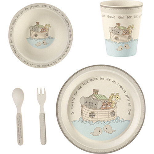 5-Piece Bamboo Noah’s Ark Mealtime Gift Set