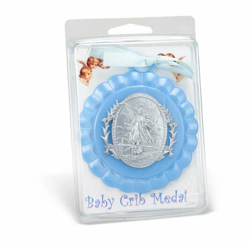 Guardian Angel Crib Medal- Blue