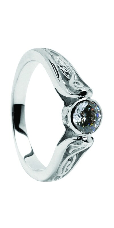 14kt Gold Diamond LeCheile Engagement Ring .025cts