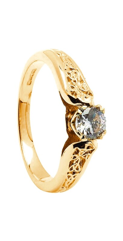 14kt Gold Diamond Trinity Engagement Ring 0.25cts