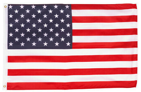 2ft. x 3ft. American Flag with Grommets (2 Rings) Disc.