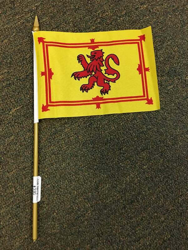 4&quot; x 6&quot; Scottish Stick Flag (Rampant Lion) Disc.