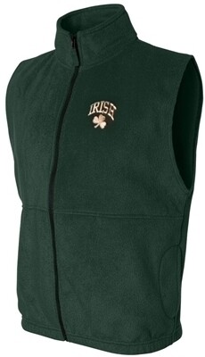 Irish Shamrock Fleece Vest - Forest Green