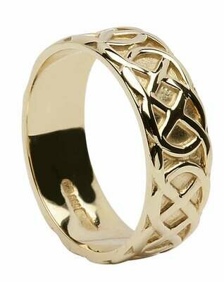 Mens 14kt Gold Wide Trinity Knot Wedding Band