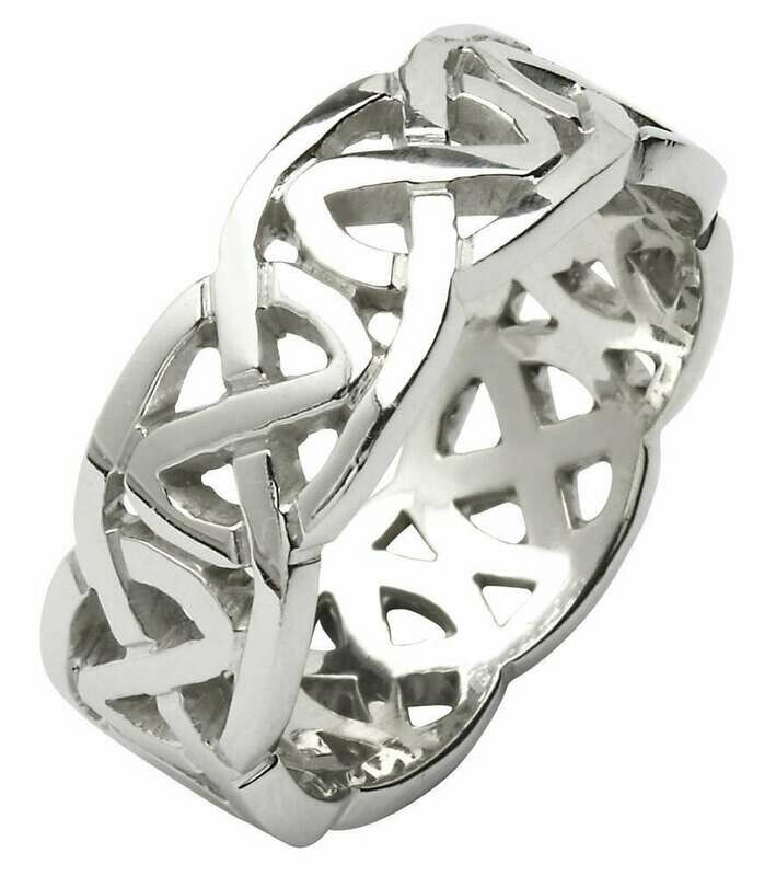Ladies 14kt Gold Heavy Pierced Trinity Knot Wedding Band