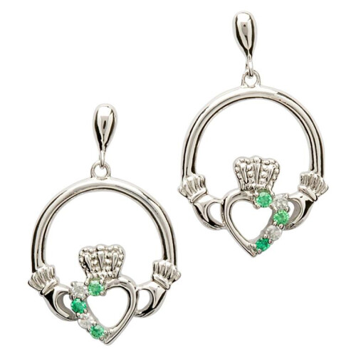 Sterling Silver Claddagh Part Set Earrings