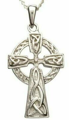 Sterling Silver Double Sided Celtic Cross & Chain