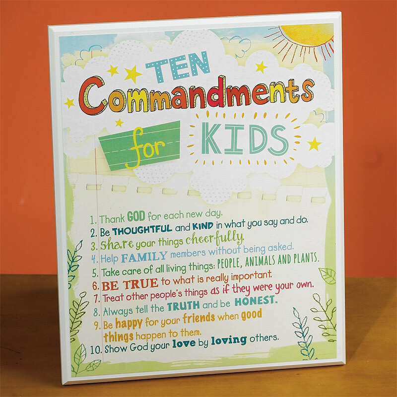 Ten Commandments for Kids Plaques