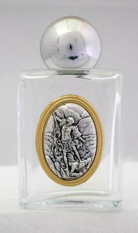 St. Michael Holy Water Bottle Squared