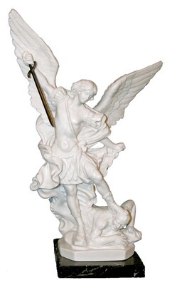9.5" St. Michael in White Statue